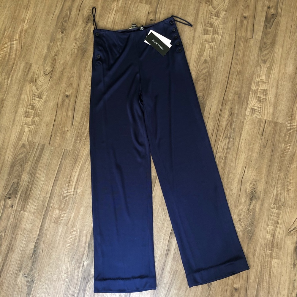 SOLD 💔 Ralph Lauren Black Label Navy Silk Pants